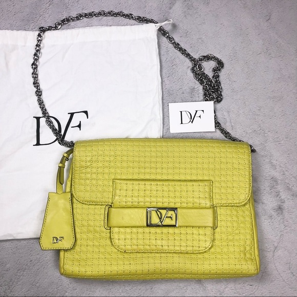 Authentic! Diane Von Furstenberg Mimosa Quilted Clutch/Shoulder Bag - Picture 11 of 14